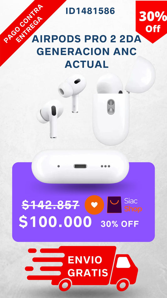 AirPods Pro 2 - 2da Generación con Cancelación de Ruido Real (ACTUALIZACIÓN 2025) 🎧🔊