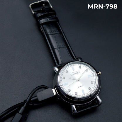 MRN-798 RELOJ MARINE PAVONADO/PLATA CUER