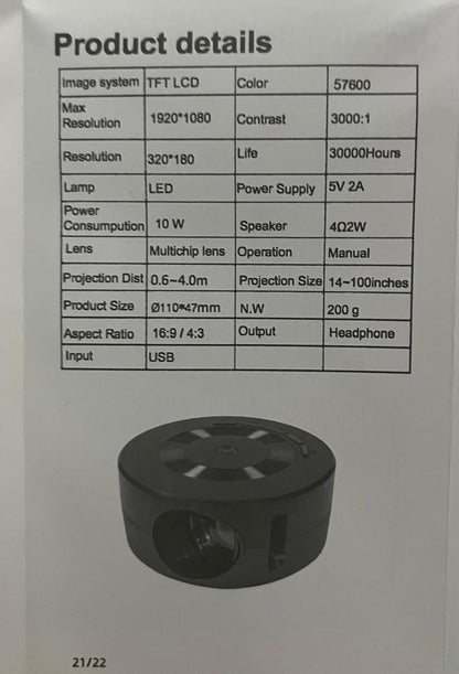 MINI PROYECTOR PORTATIL PARA CELULAR - video beam