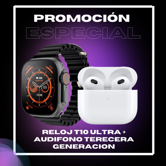 COMBO SMART WATCH T10 ULTRA+AIRPODS TERCERA GE